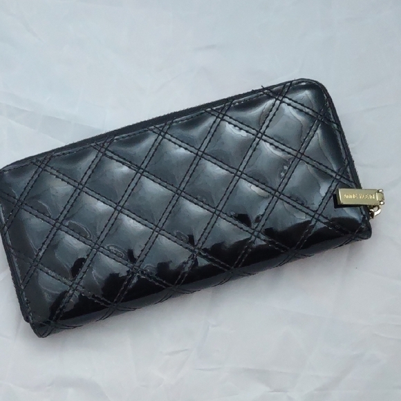 Anne Klein Black Patent Quilted Wallet - Picture 2 of 10